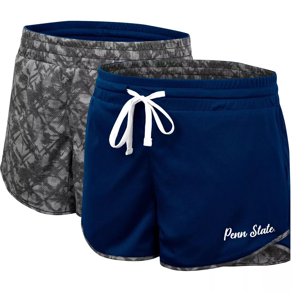 Women's Colosseum Navy/Charcoal Penn State Nittany Lions Fun Stuff Reversible Shorts, Size: XL, Blue Product Image
