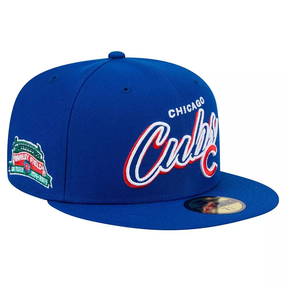 Men's New Era Royal Chicago Cubs Script Sided 59FIFTY Fitted Hat, Size: 7, Blue Product Image