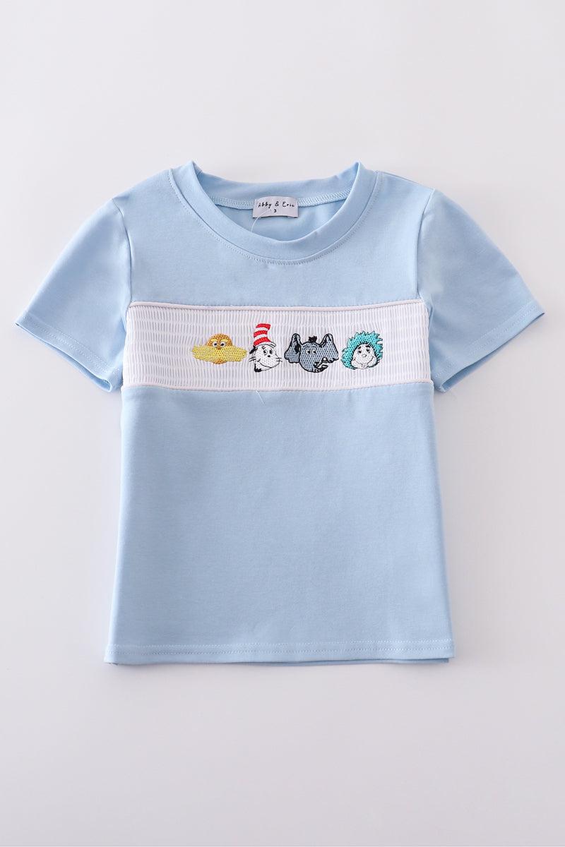 Blue deer applique top Product Image