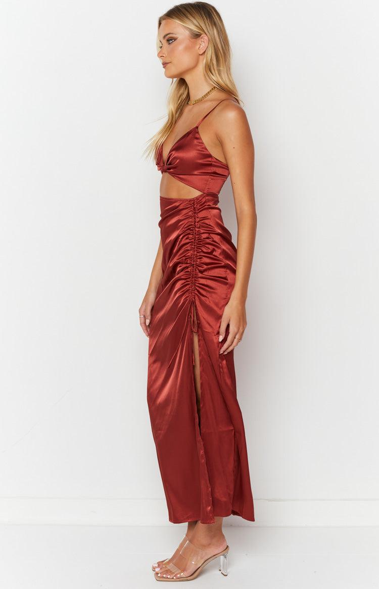 Dionne Rust Twist Maxi Dress Product Image