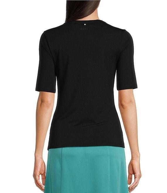 BOSS by Hugo Boss Efita Solid Knit Crew Neck Short Sleeve Coordinating Shirt Product Image