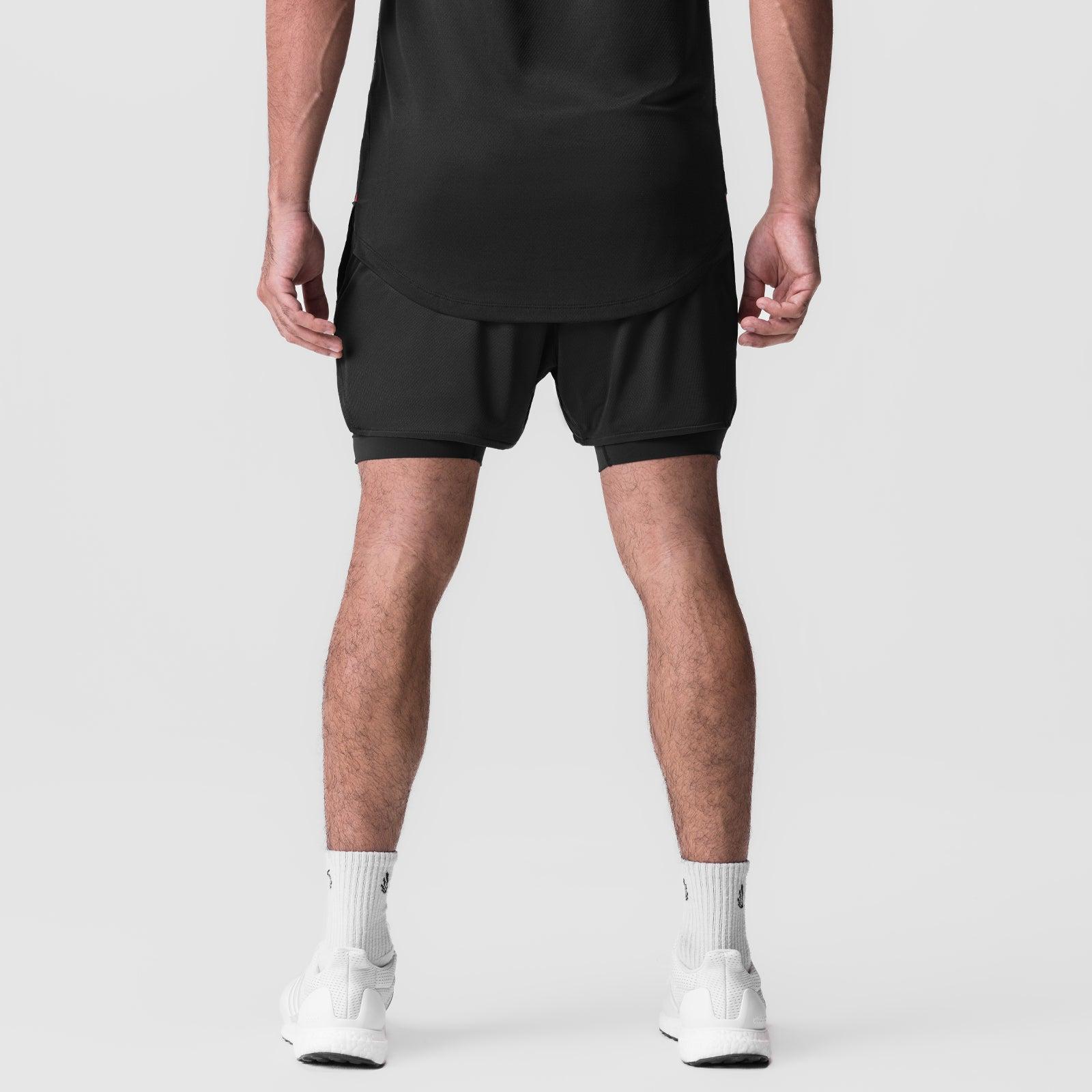 0828. Silver-Lite™ 5" Liner Short - Black "Wings"/Black Product Image