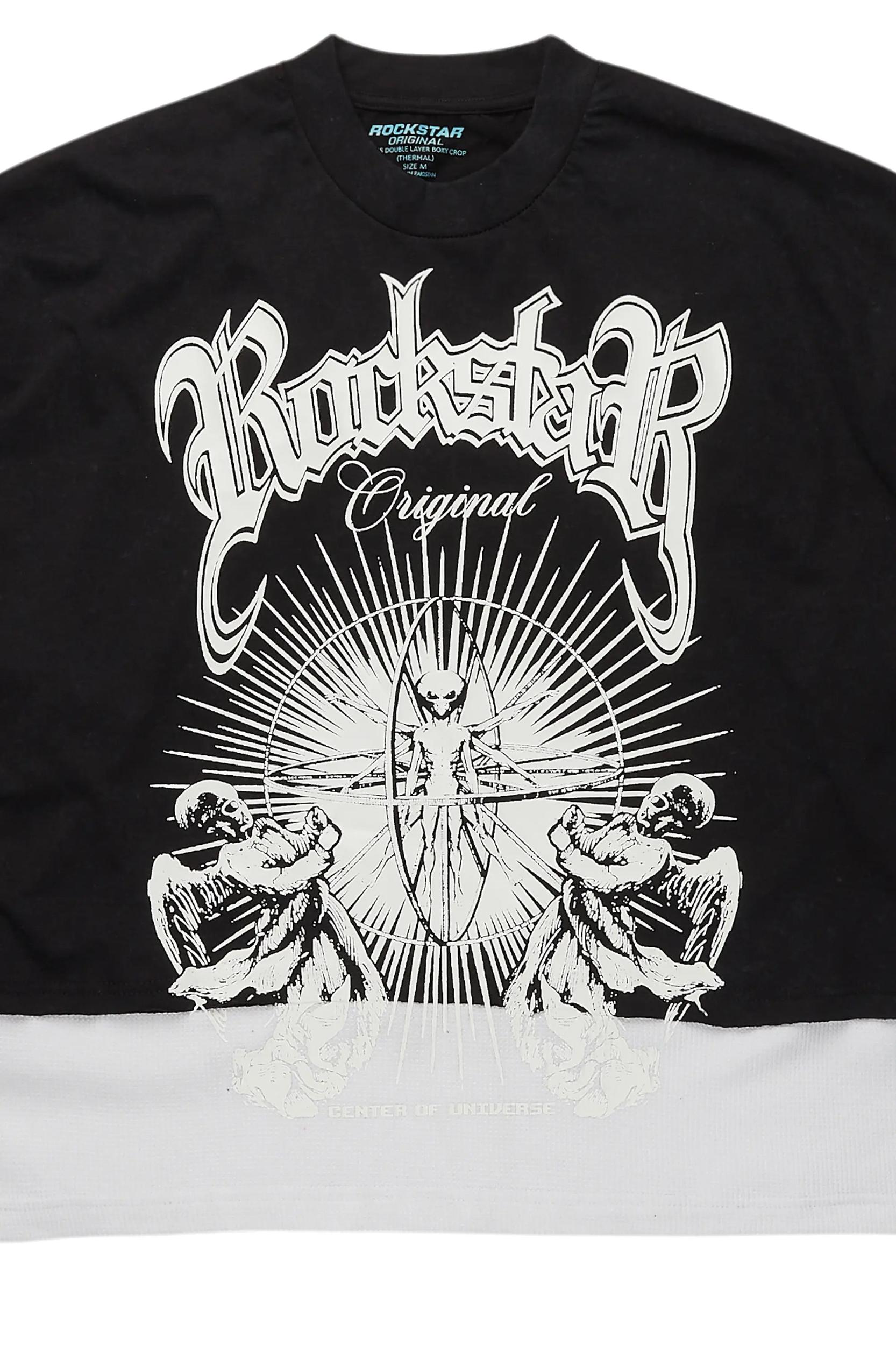 Ala Black/White Double Layer T-Shirt Female Product Image