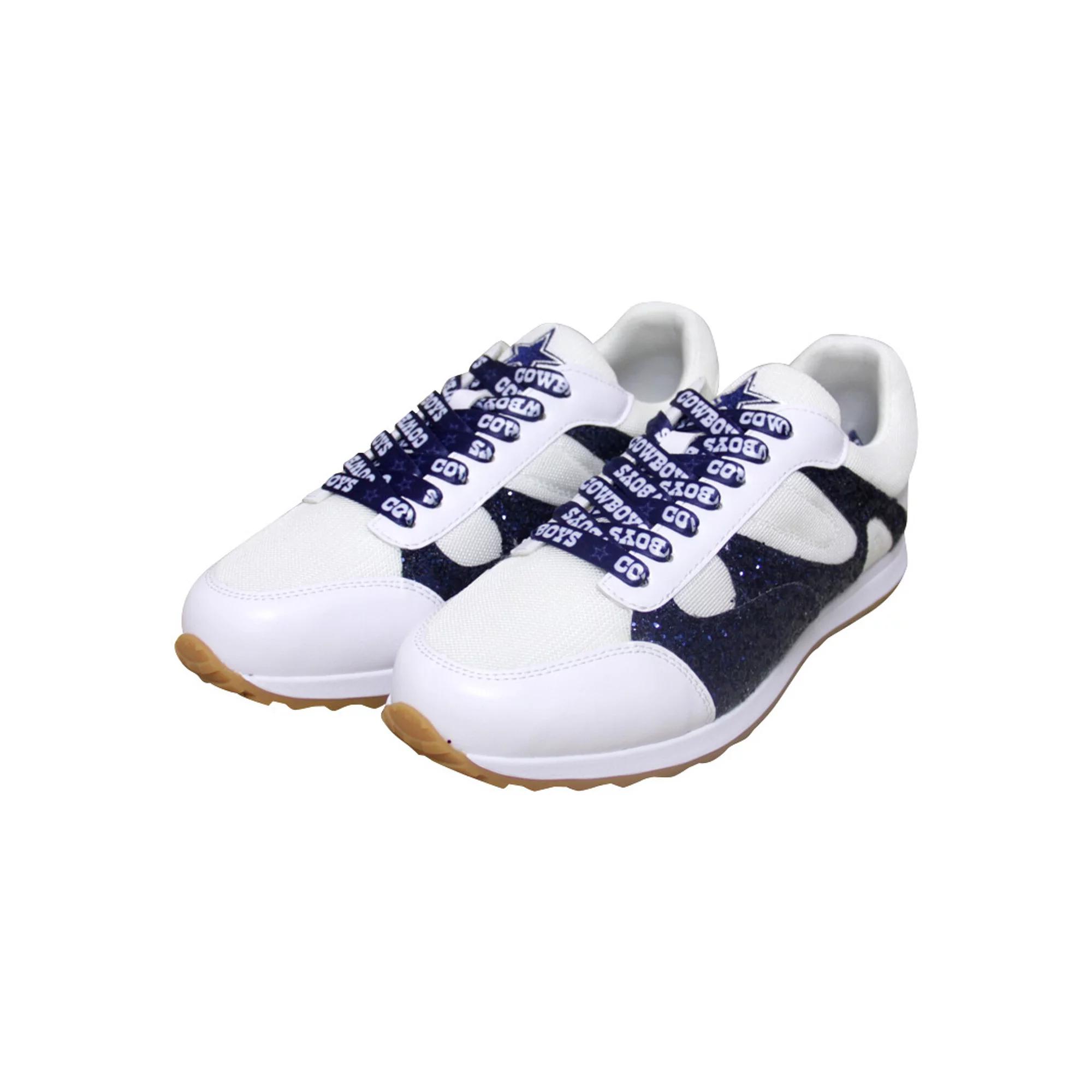 Women's Cuce White Dallas Cowboys Glitter Sneakers,  Product Image