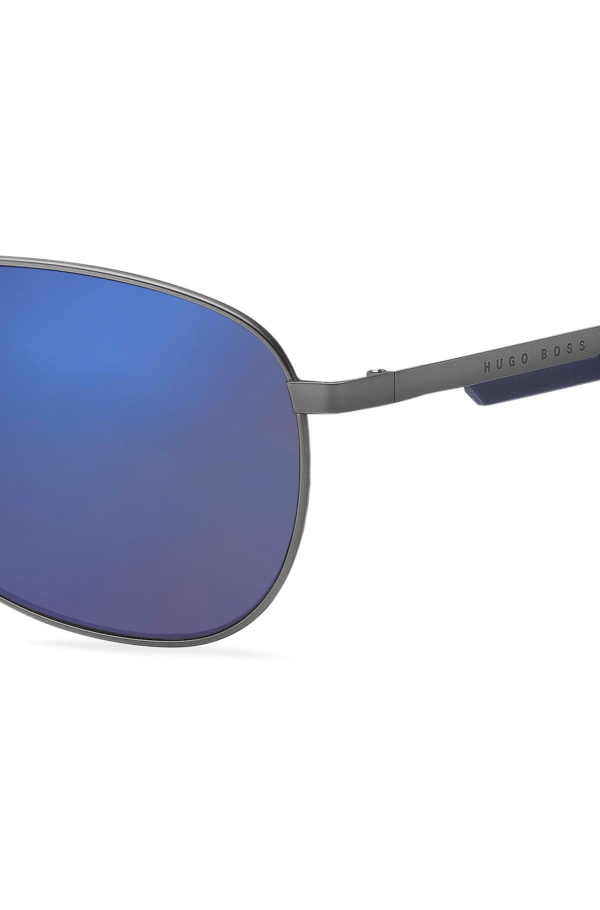BOSS - Sporty metal sunglasses with blue accents Product Image