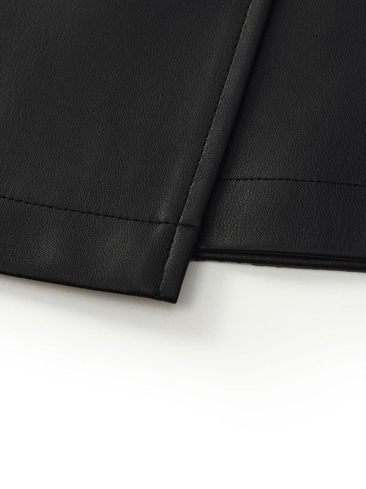 PU Leather A-Line Women Mini Skirt Product Image