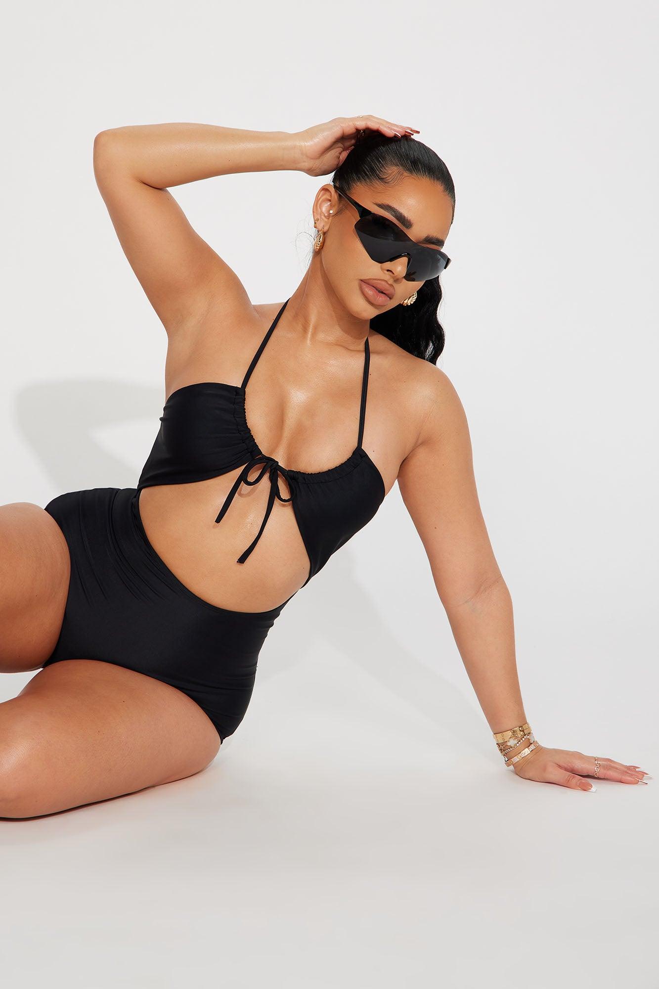 Flora Cut Out 1 Piece Swimsuit - Black Product Image
