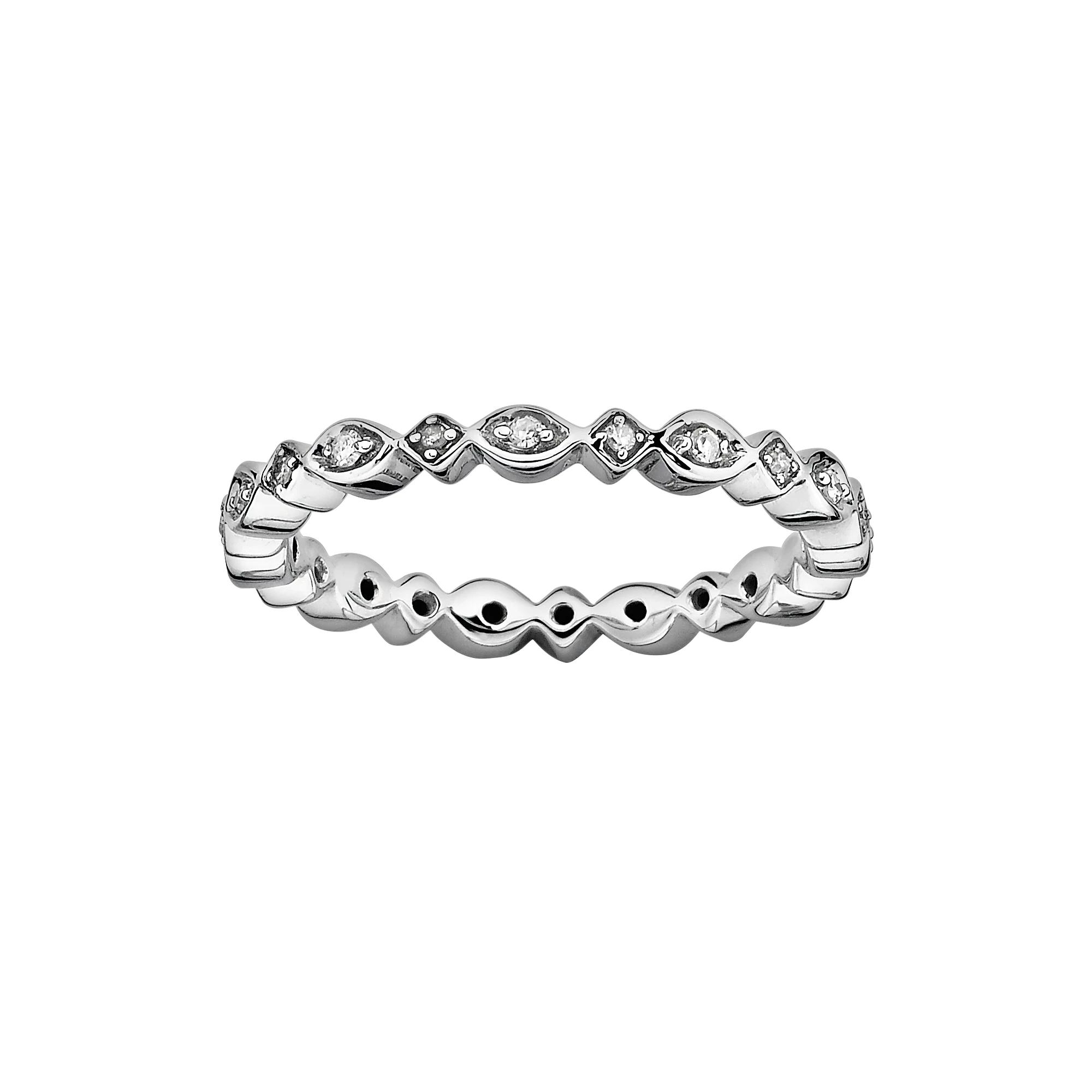 Stacks & Stones Sterling Silver Diamond Accent Eternity Stack Ring, Women's, Size: 5 Product Image