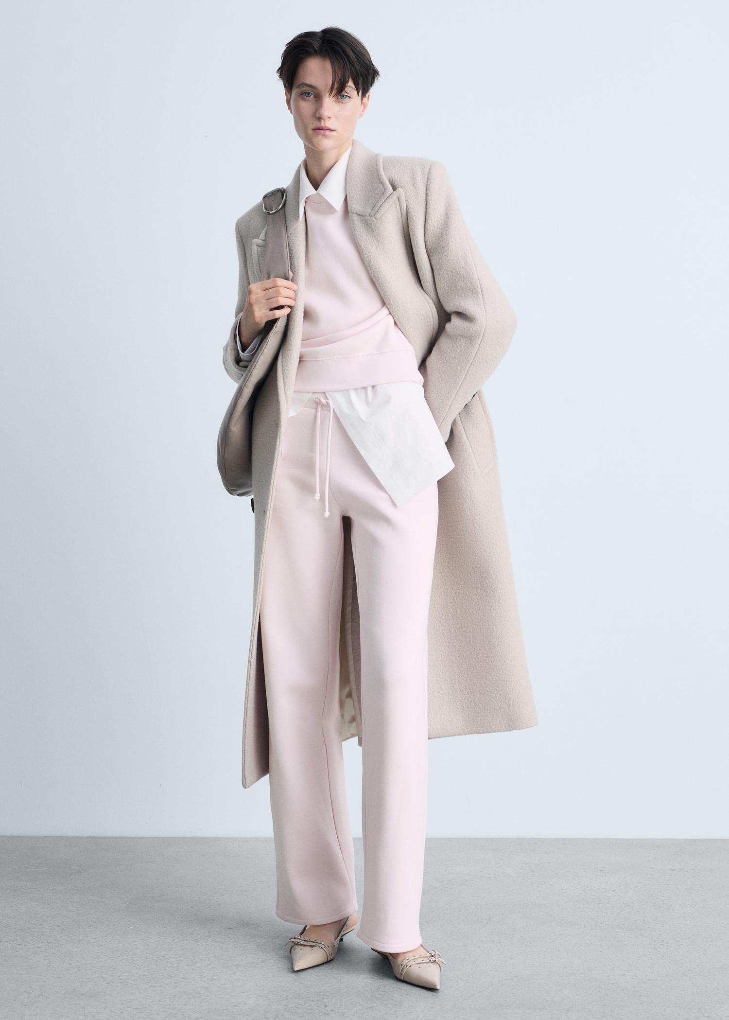 Wide-leg cotton joggers - Women | MANGO USA Product Image