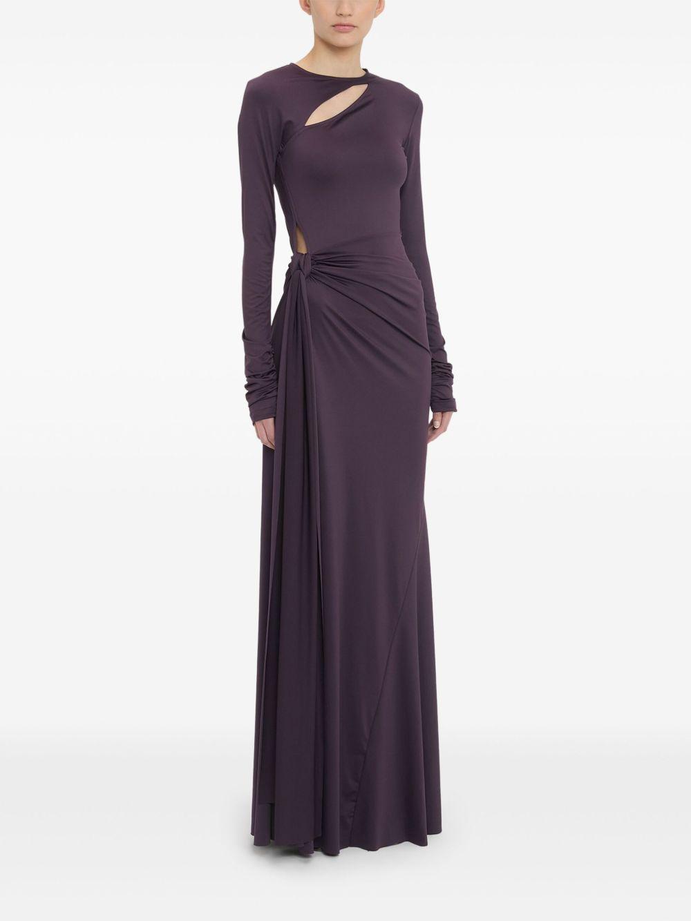 knot-detail long-sleeve gown Product Image