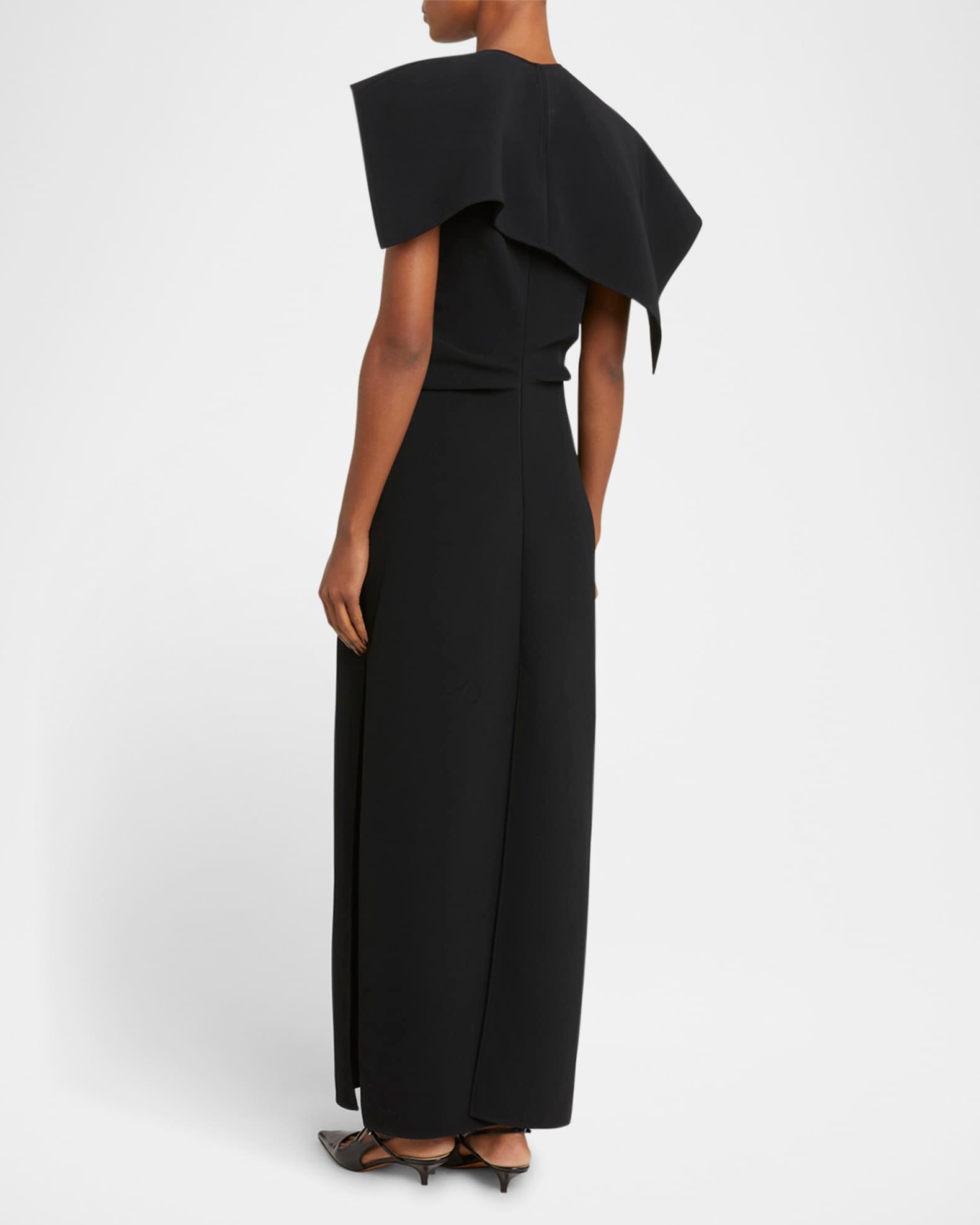 Selene Cape Bi-Stretch Suiting Maxi Dress Product Image