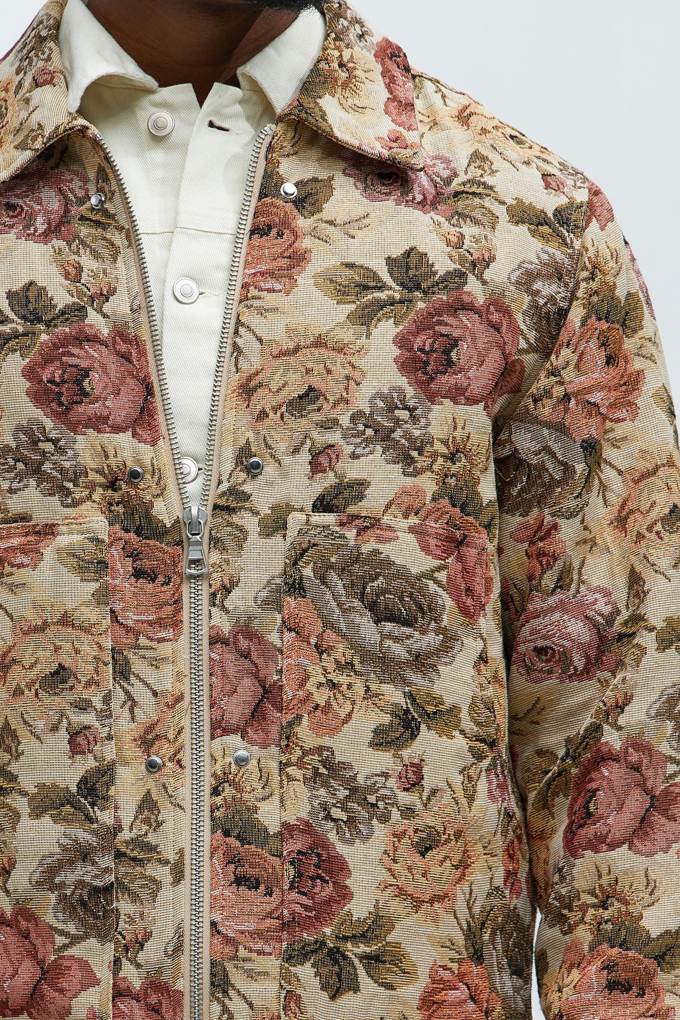 Bellevue Floral Tapestry Work Jacket - Taupe/combo Product Image