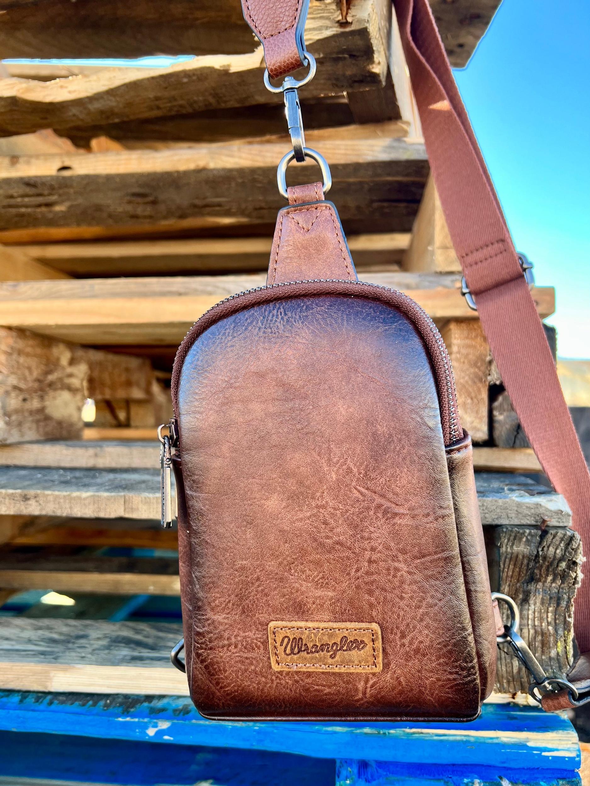The Original Wrangler Brown Sling Back Crossbody Bag Product Image
