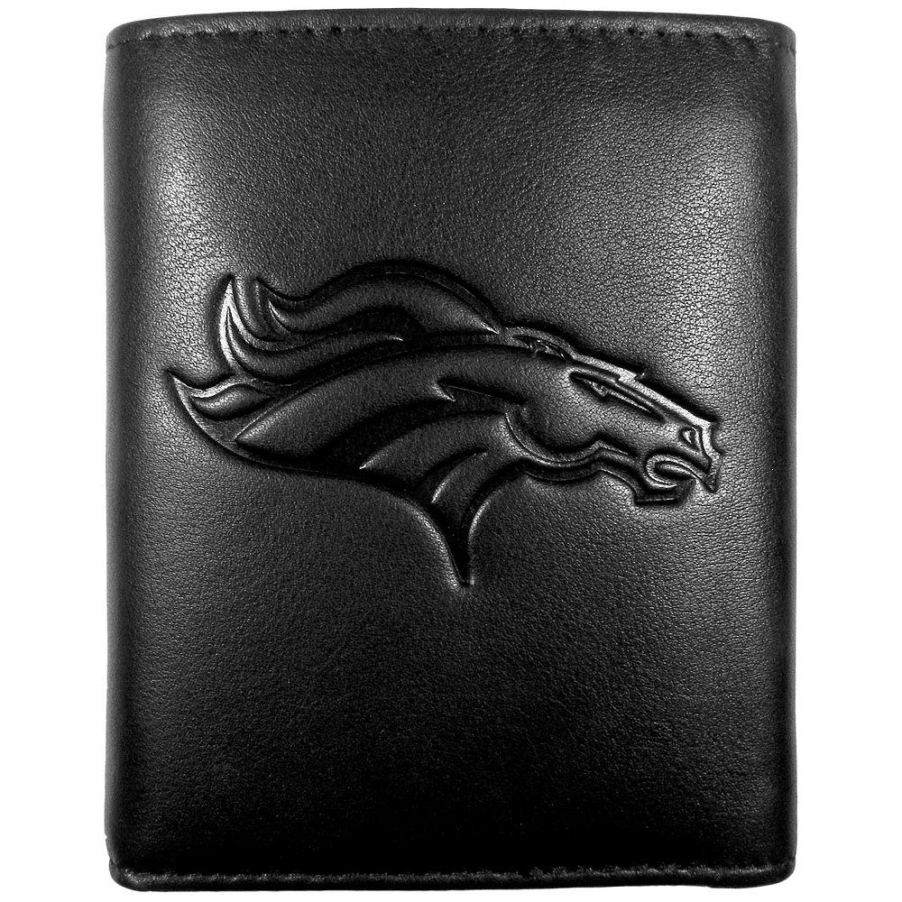 Men's Pittsburgh Steelers Embossed Leather Tri-Fold Wallet, Black Product Image