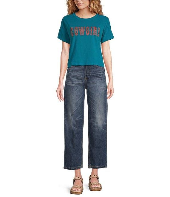 Ariat Cowgirl Studded Graphic Cropped T-Shirt Product Image