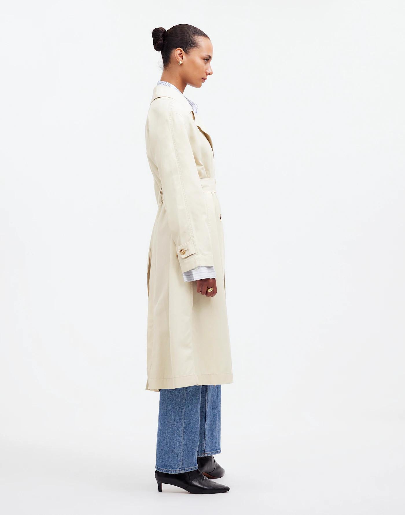 Belted Trench Coat in Drapey Twill Product Image