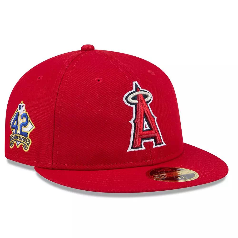 Men's New Era  Red Los Angeles Angels 2025 Jackie Robinson Day Retro Crown 59FIFTY Unstructured Fitted Hat, Size: 7 1/2 Product Image
