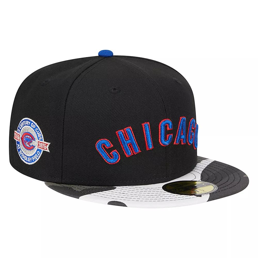 Men's New Era Black Chicago Cubs Metallic Camo 59FIFTY Fitted Hat,  Product Image