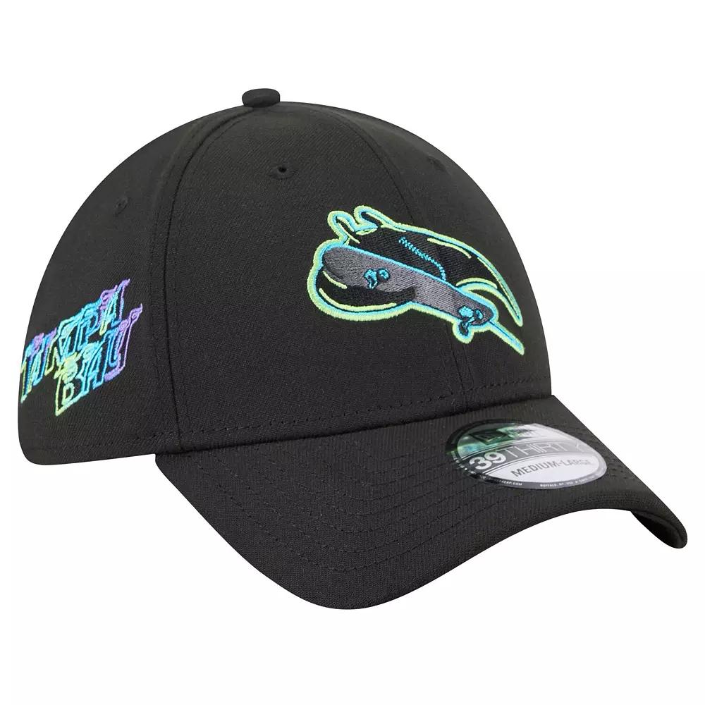 Men's New Era Black Tampa Bay Rays City Connect 39THIRTY Flex Hat,  Product Image