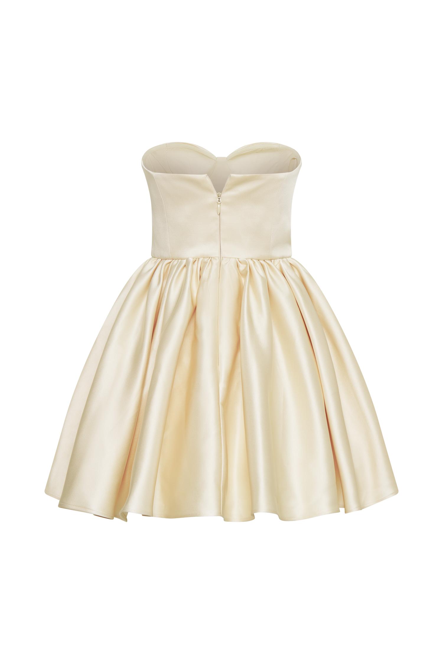 Hollie Structured Corset Mini Dress - Gold Product Image