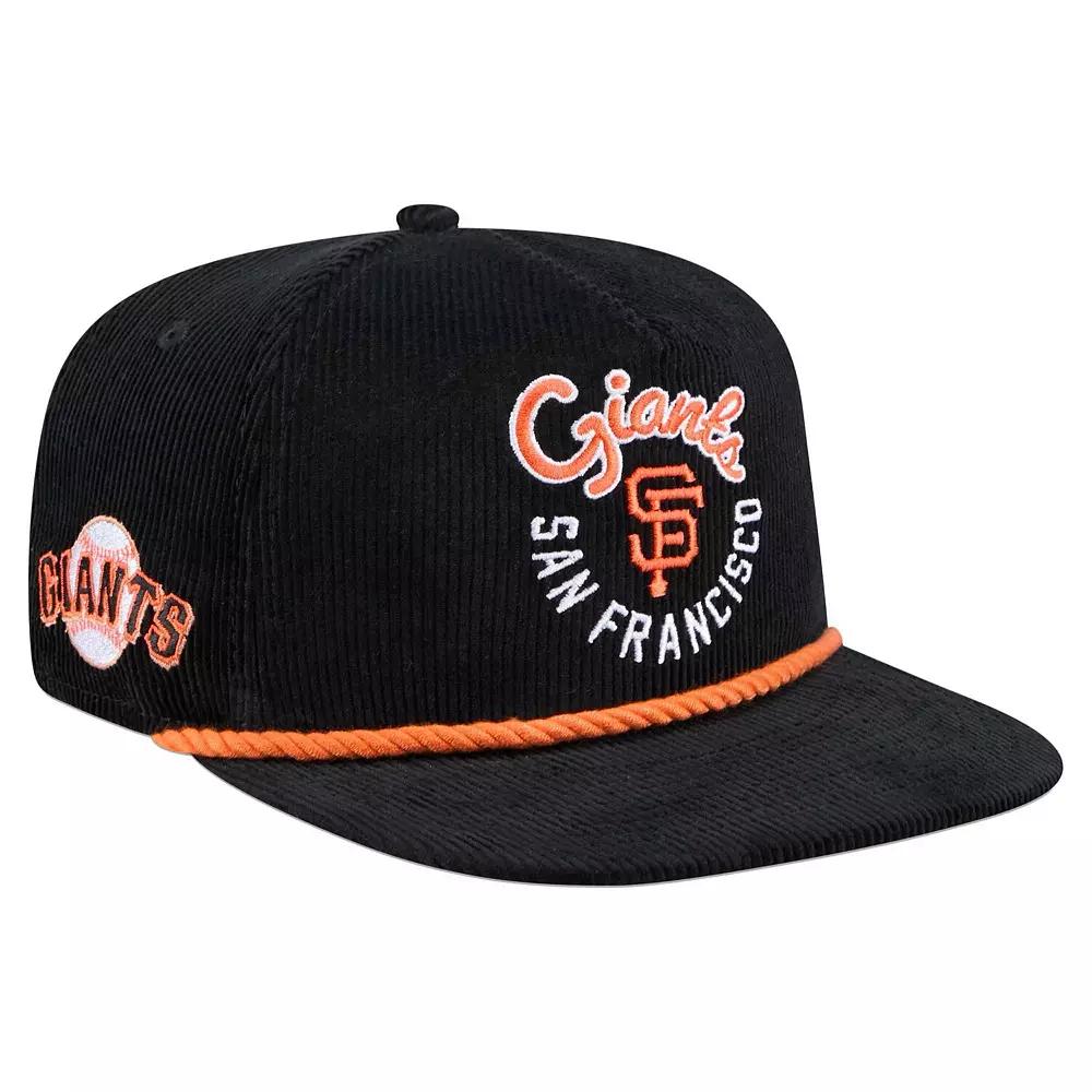 Men's New Era Black San Francisco Giants Full Circle Corduroy Golfer Adjustable Hat Product Image