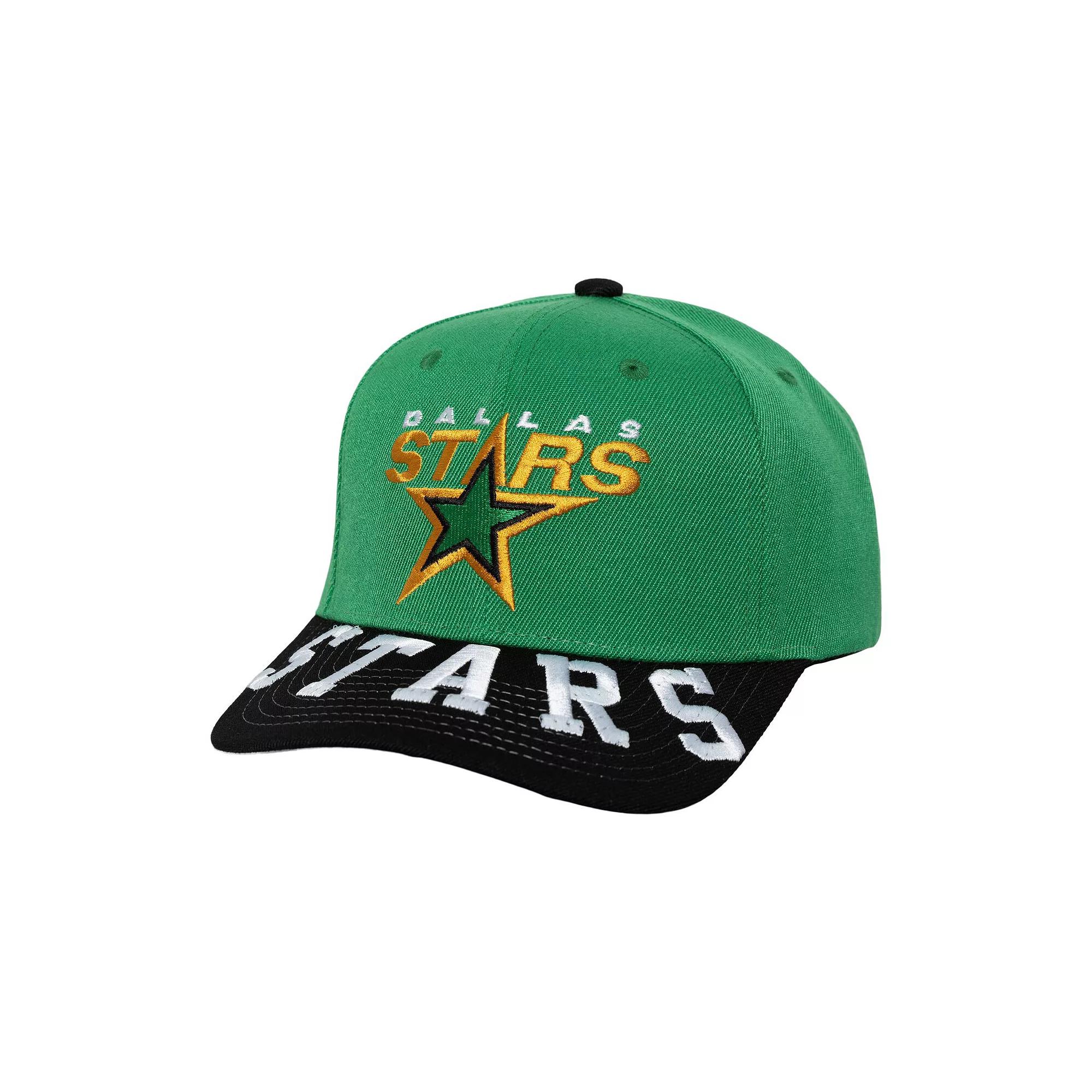 Men's Mitchell & Ness Kelly Green/Black Dallas Stars Underarch Two-Tone Pro Crown Snapback Hat, Str Green Product Image