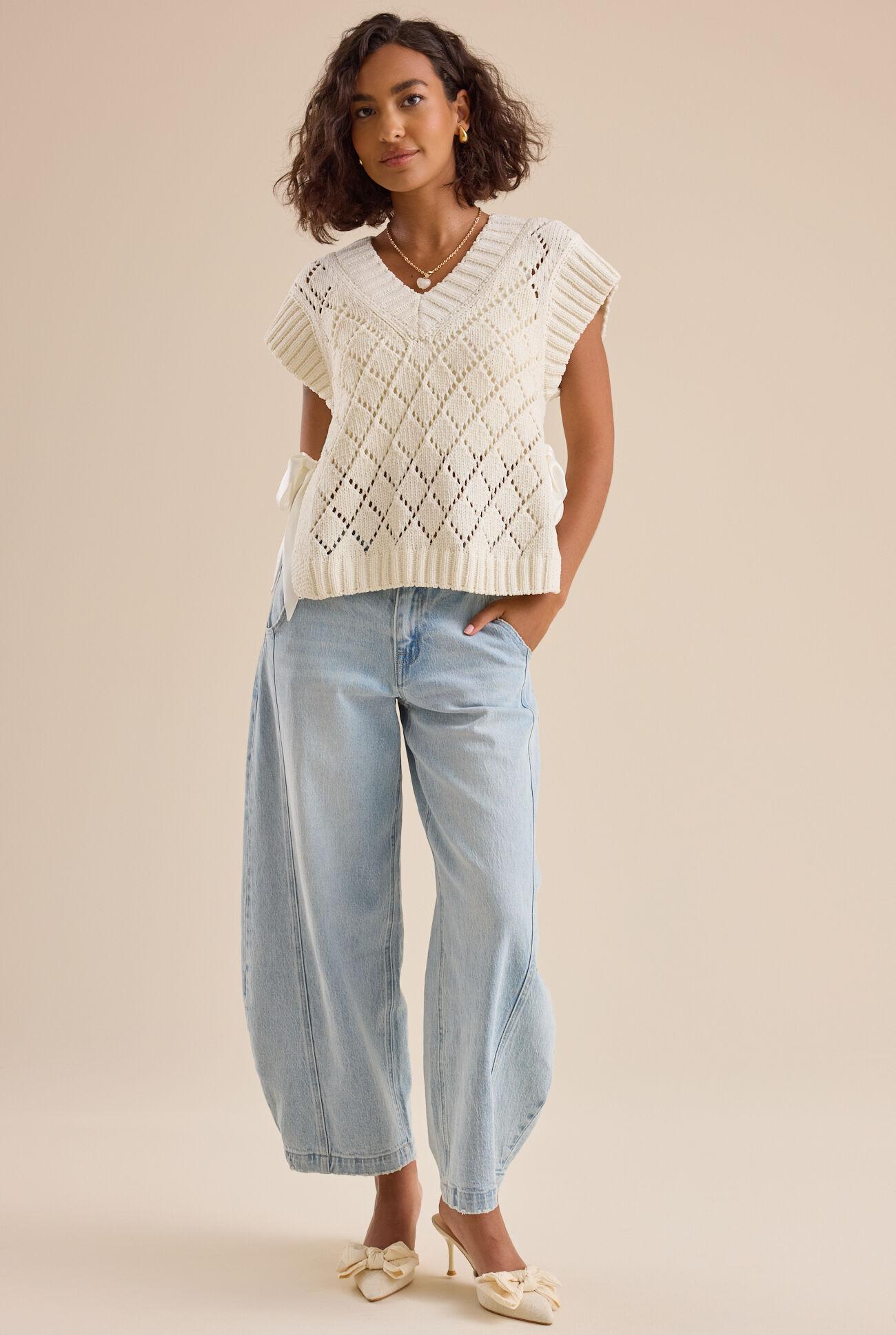 Zayla Cable Knit Vest Product Image