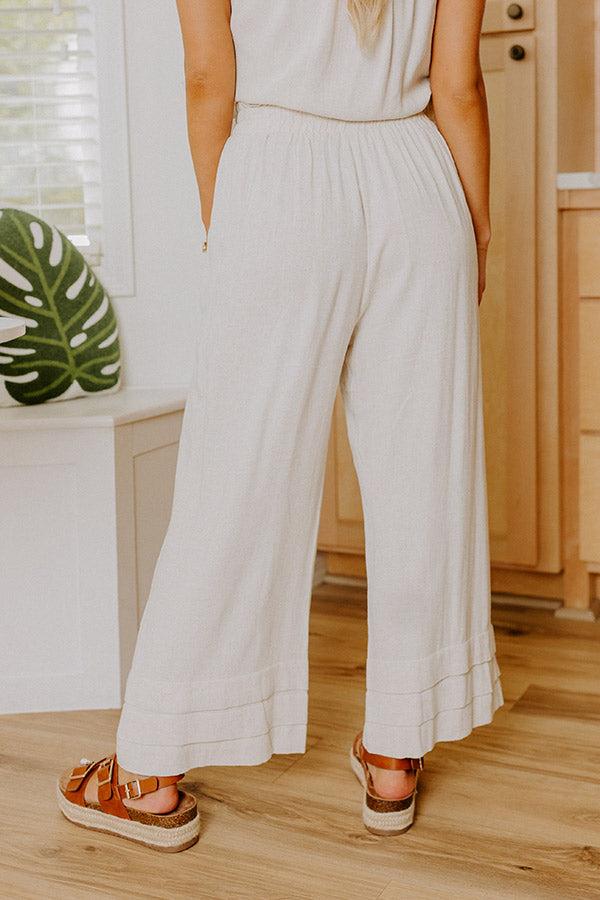 Beach Villa High Waist Linen-Blend Pants Product Image