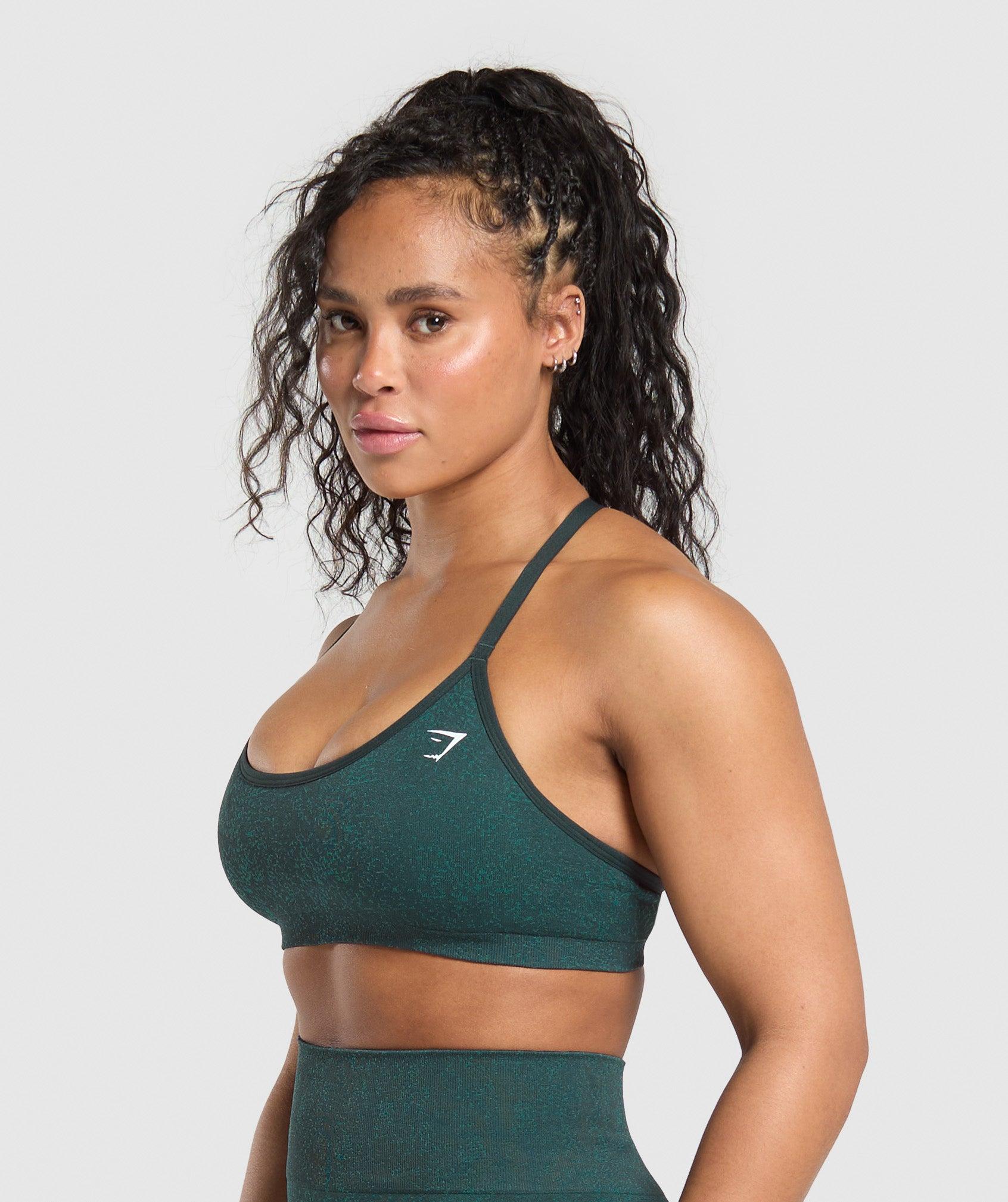 Gymshark Adapt Fleck T-Back Bra - Darkest Teal/Functional Teal Female Product Image