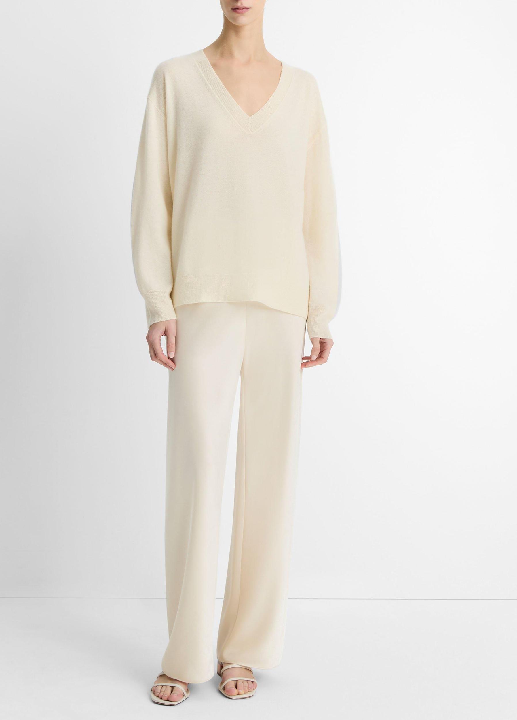 Cashmere-Silk Deep V-Neck Sweater Product Image