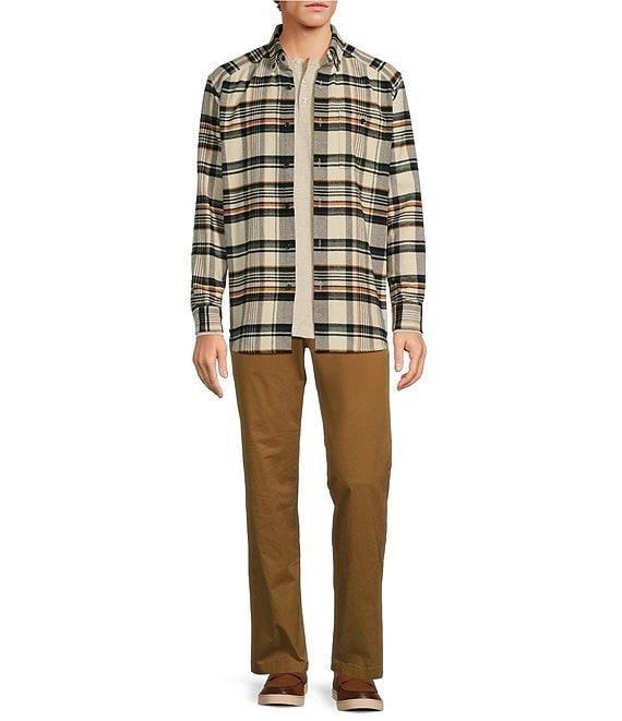 Roundtree & Yorke Long Sleeve Heavyweight Twill Large Plaid Shirt Jacket Product Image