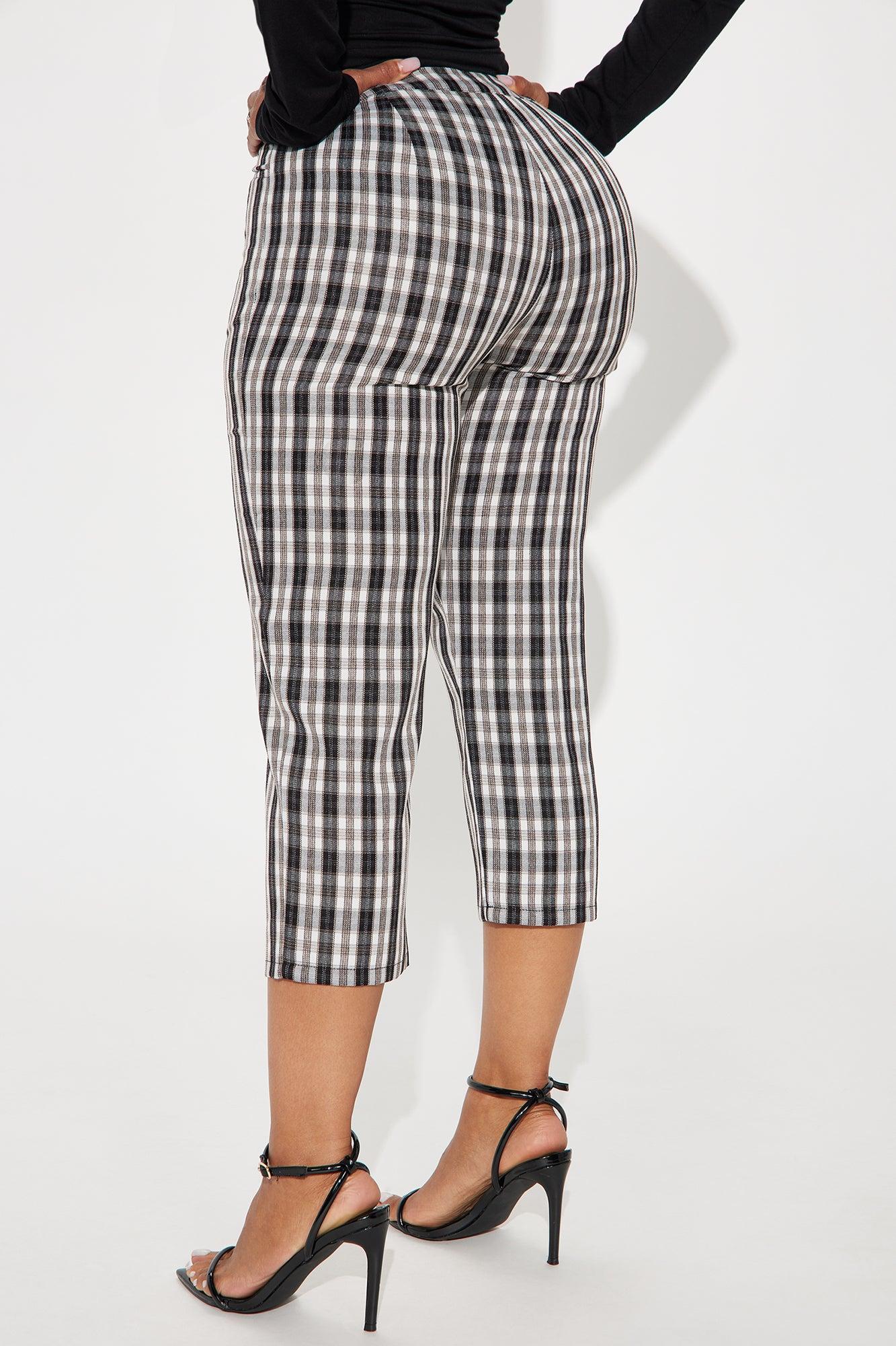 Business As Usual Plaid Capri Pant - Black Product Image