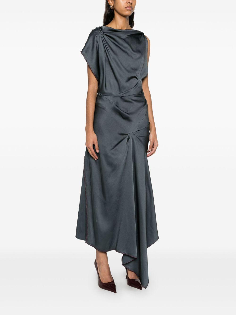 asymmetric draped midi dress Product Image