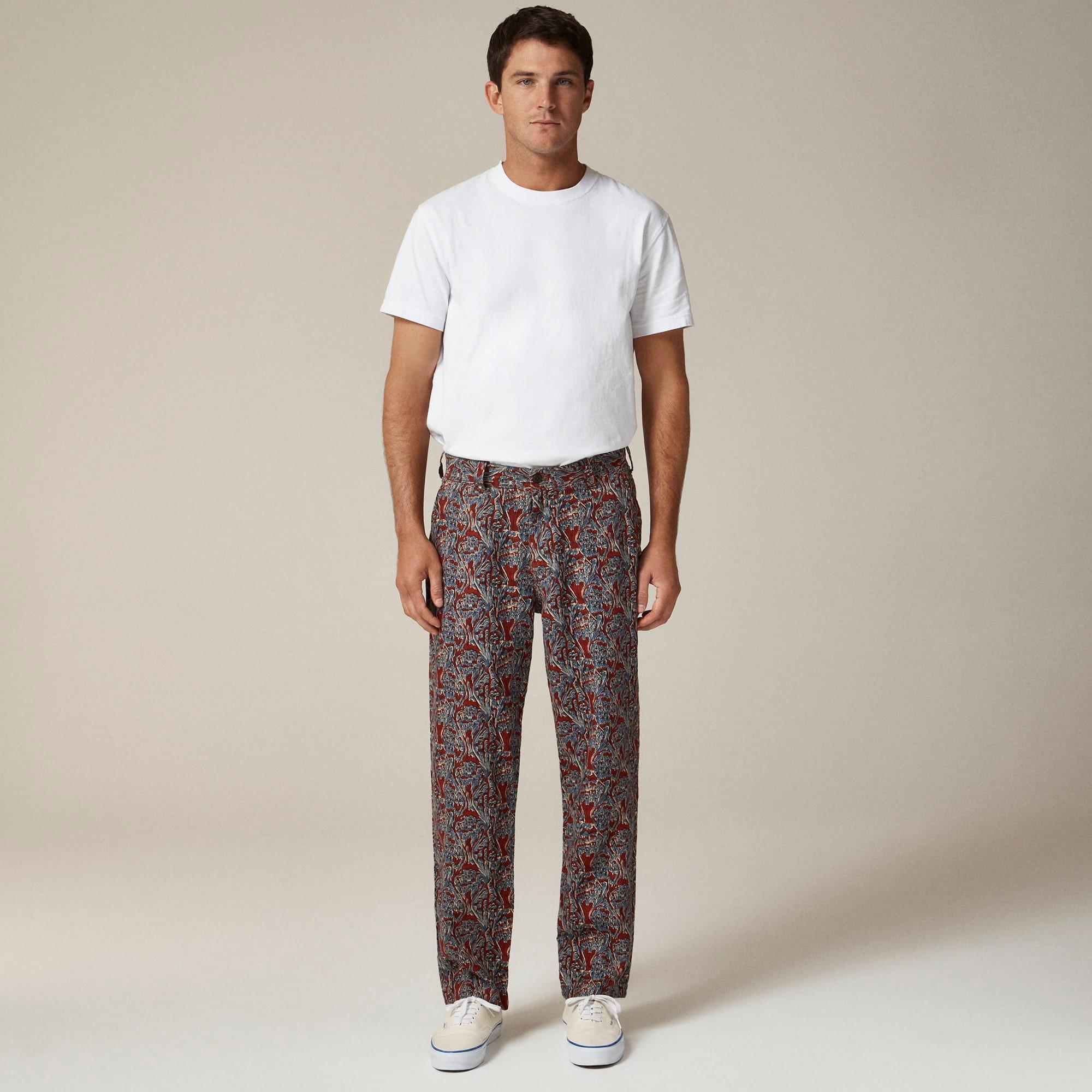 Classic-fit linen trouser in print Product Image