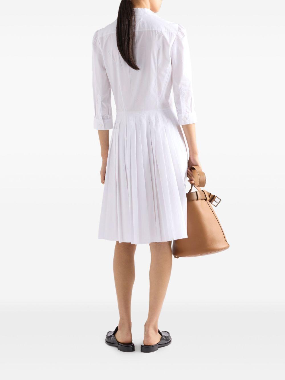 pleated poplin shirt dress Product Image