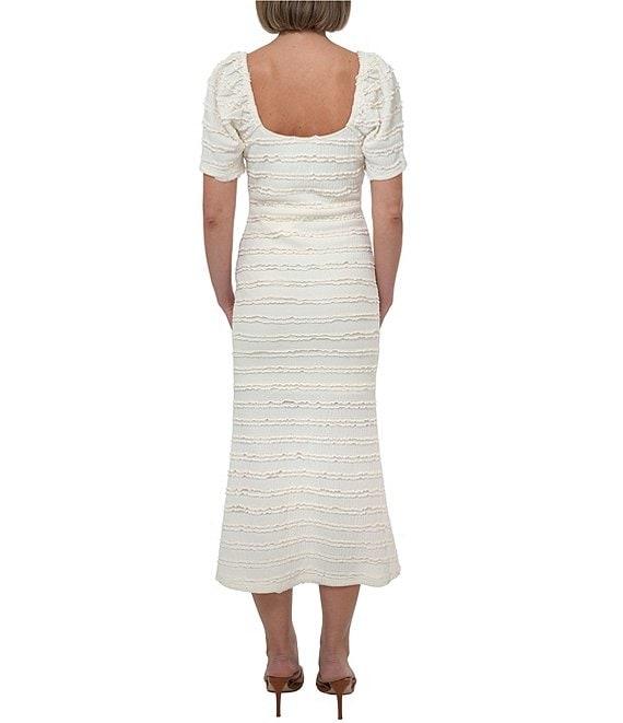 Adelyn Rae Stretch Texture Knit Scoop Neck Short Sleeve Midi Dress Product Image