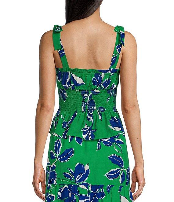 I.N. San Francisco Sleeveless Floral-Printed Smocked Coordinating Camisole Product Image