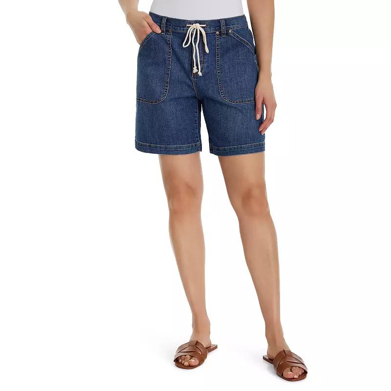 Womens Gloria Vanderbilt Patch Utility Shorts Product Image