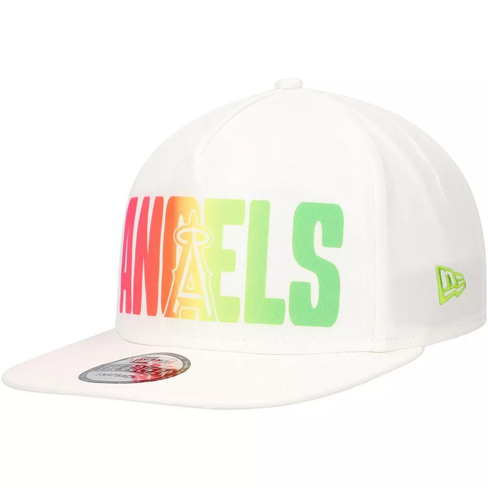 Men's New Era White Los Angeles Angels Spring Spectrum Golfer Snapback Hat Product Image