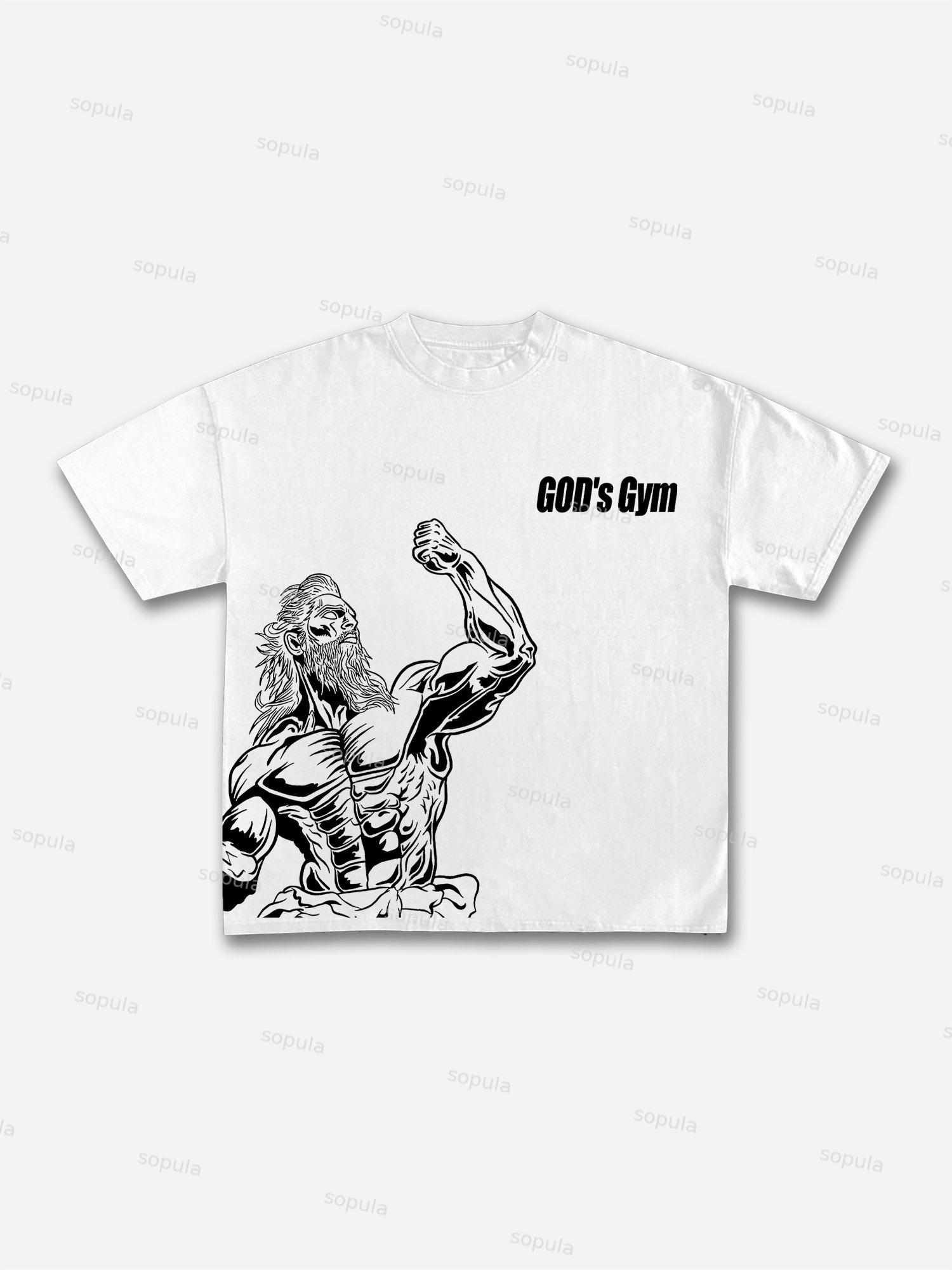God's Gym Graphic Print Cotton T-shirt Product Image
