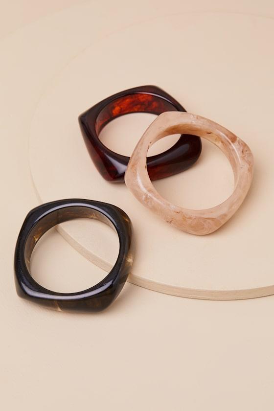 Alfrida Brown Multi Acrylic Bangle Set Product Image
