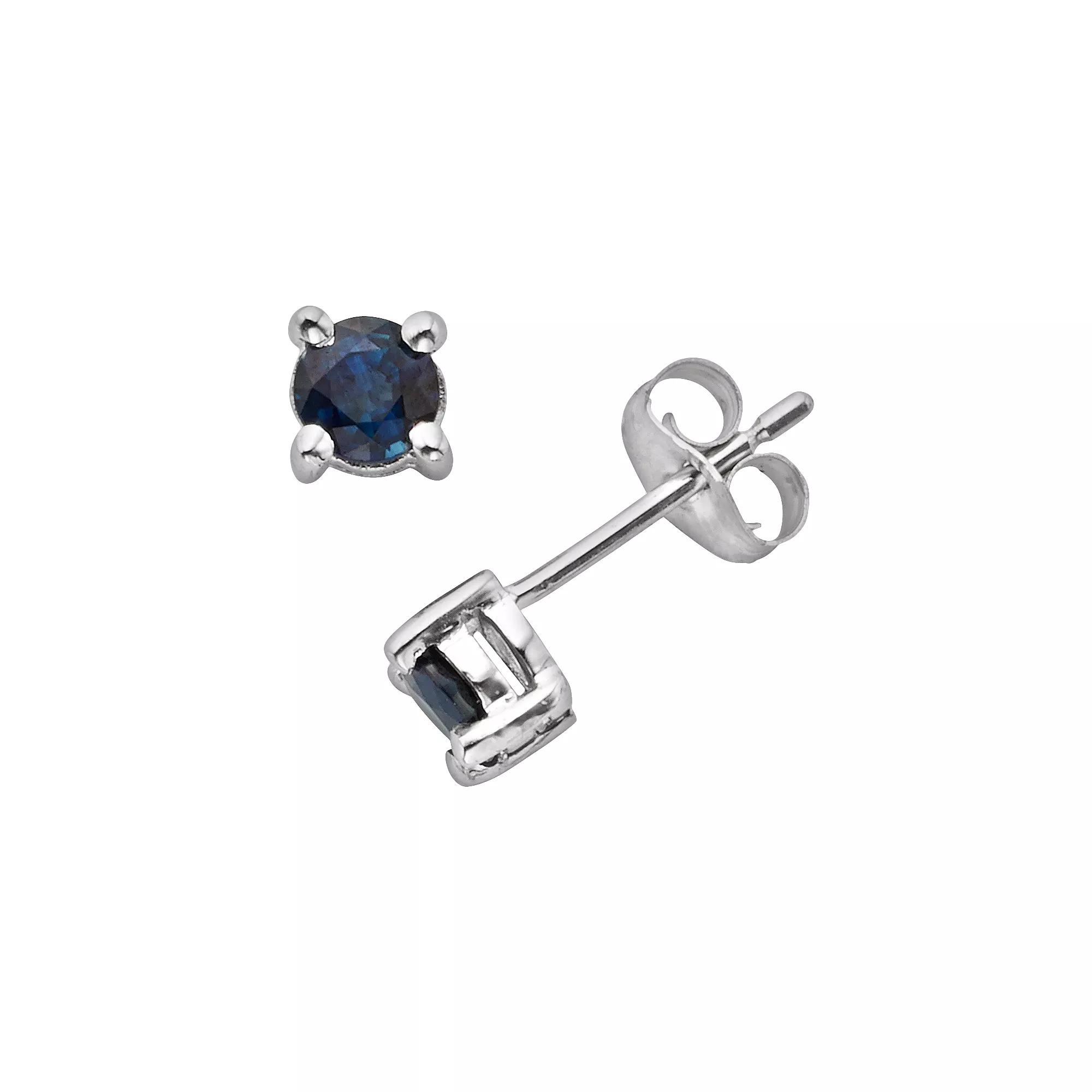 The Regal Collection 14k White Gold Genuine Sapphire Stud Earrings, Womens, Blue Product Image