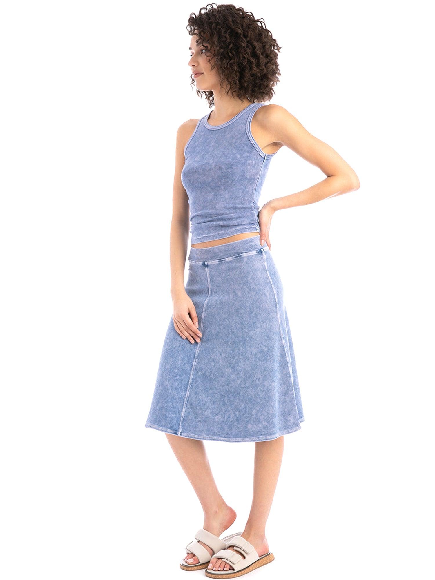 Hard Tail Flat Waist Knee Skirt B-145 Product Image