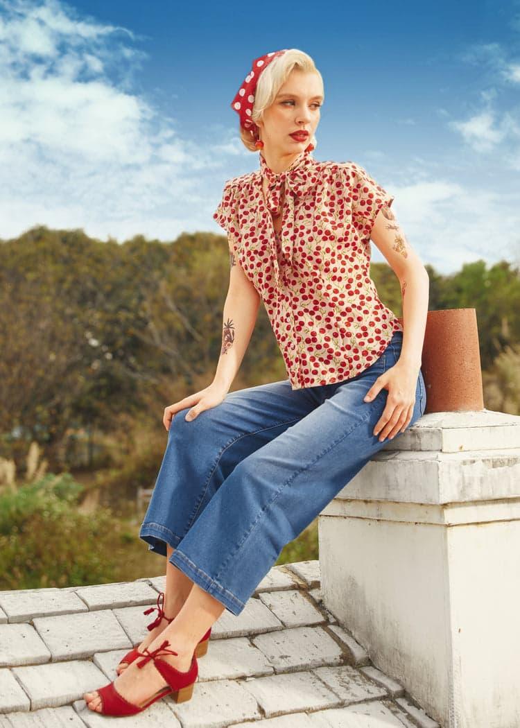 Cherry Sweet Bow Blouse Product Image