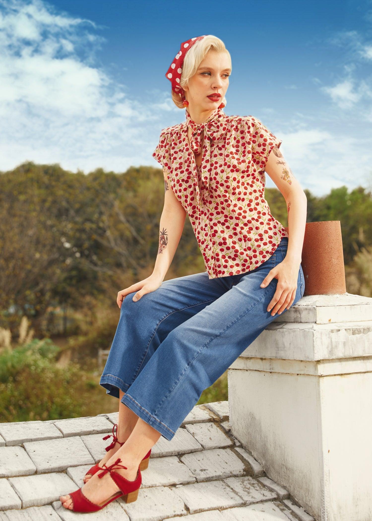 Cherry Sweet Bow Blouse Product Image