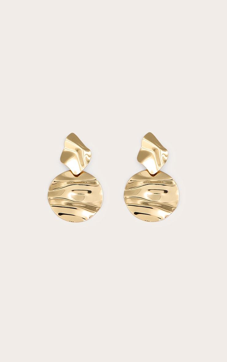 Gold Abstract Disc Statement Earrings Product Image