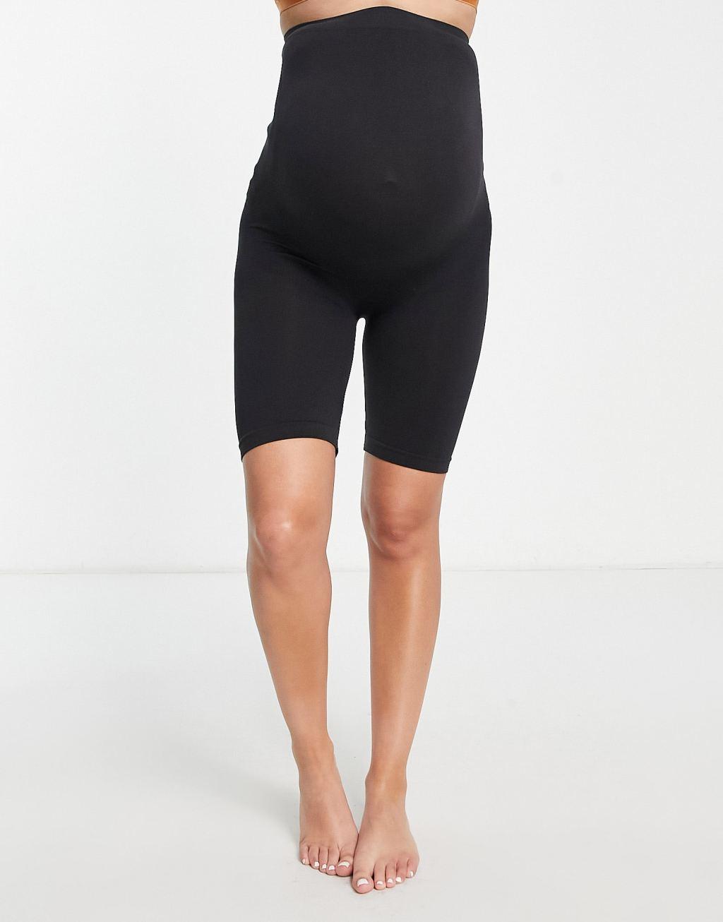 Mamalicious Maternity over the bump shapewear shorts in black Product Image