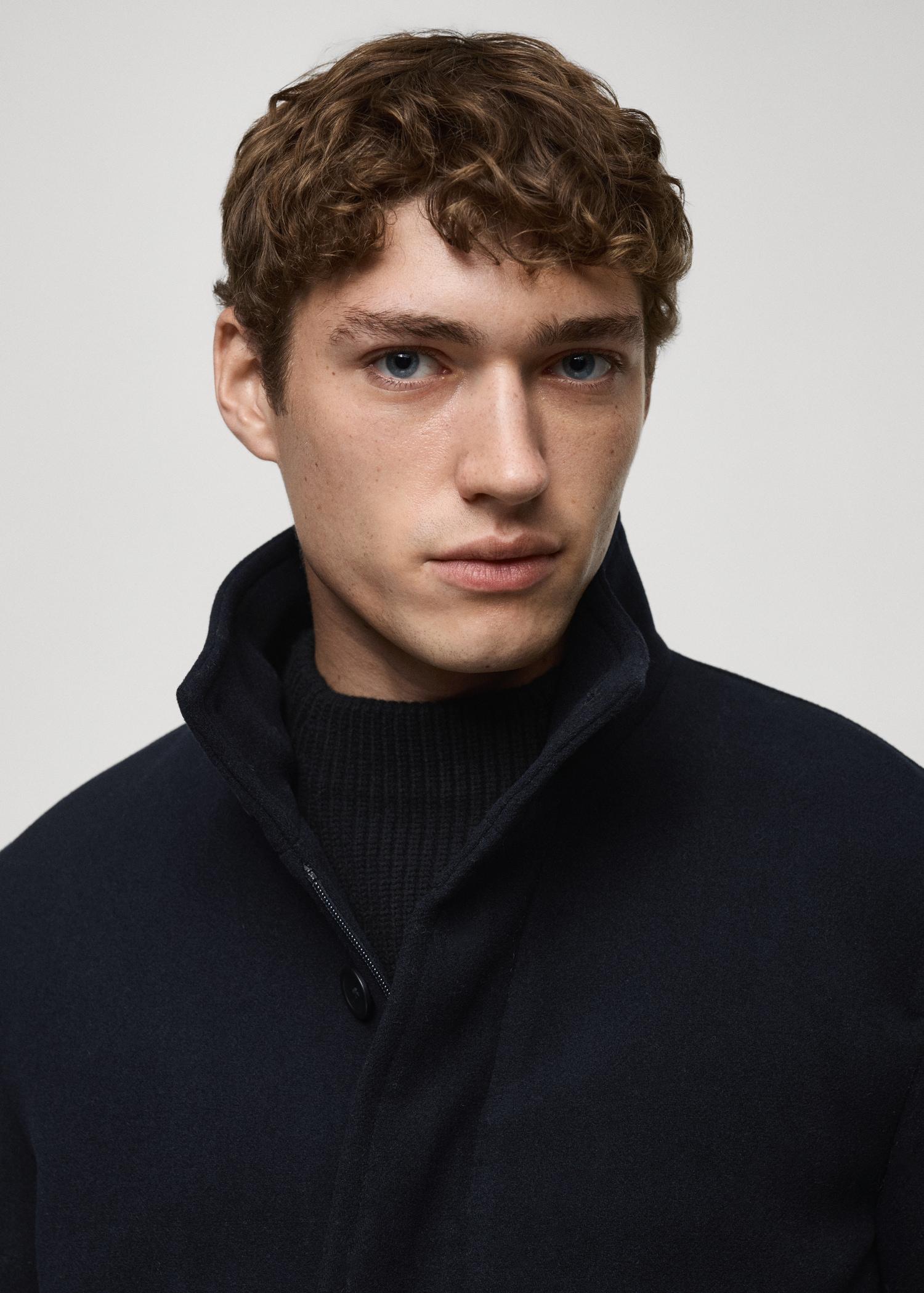 Quilted wool inner coat - Men | MANGO USA Product Image