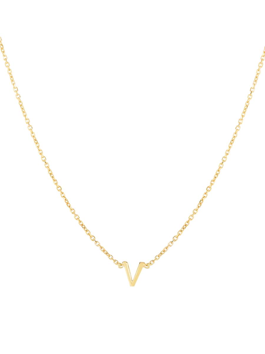 Womens 14K Yellow Gold Initial Pendant Necklace Product Image