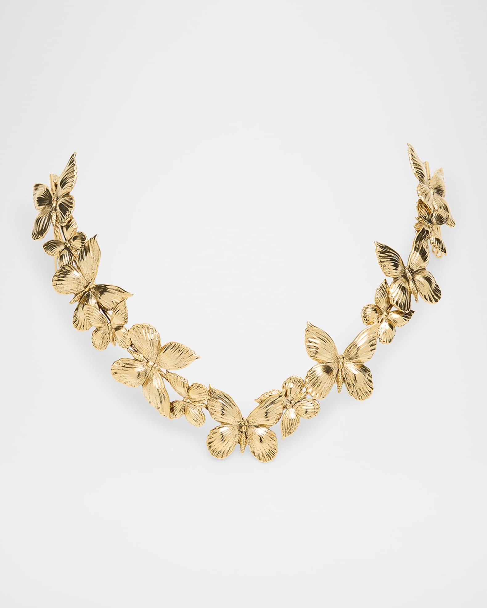 14K Gold Plated Silvie Butterfly Vee Halo Product Image